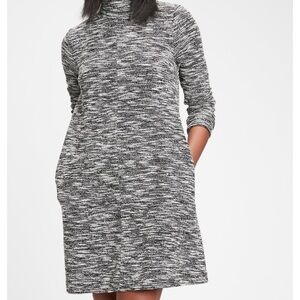 Gap Black/White Mock Neck Tweed Dress